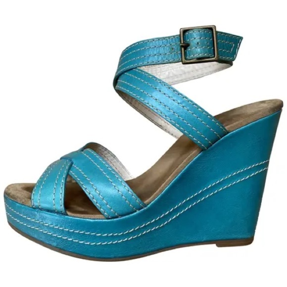 Marc Jacobs Wedge Sandals color- Lagoon size 38 (US 7) - Picture 15 of 16